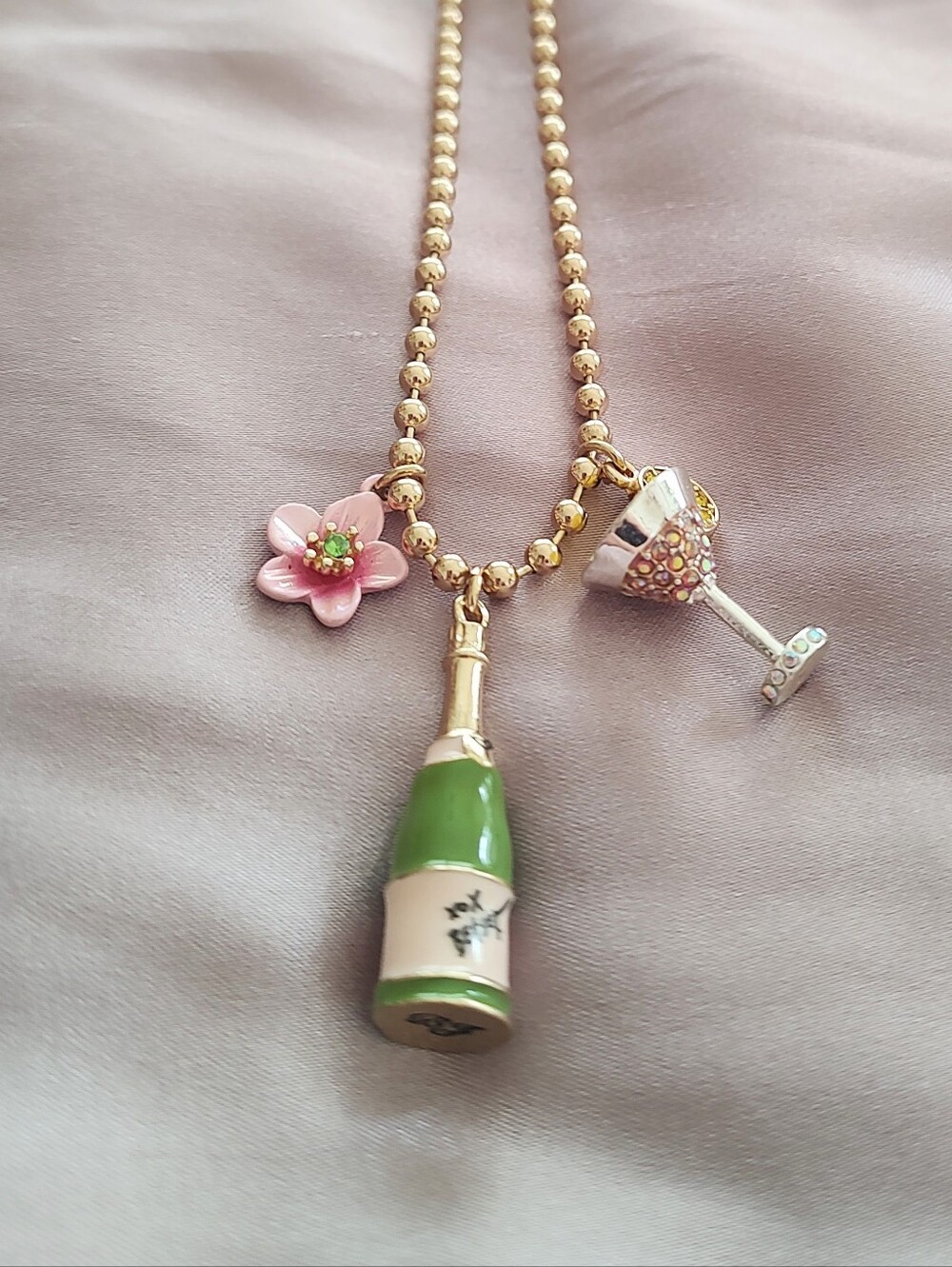 NWT Betsey Johnson Champagne Necklace